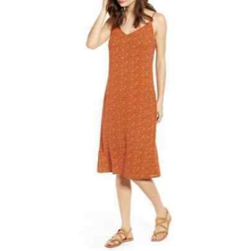 One Clothing Slip Dress Size XS Knee Length Animal Print Orange Multi NEW A4